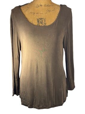 Choices brown long sleeve scoop neck tee Women’s size medium | i